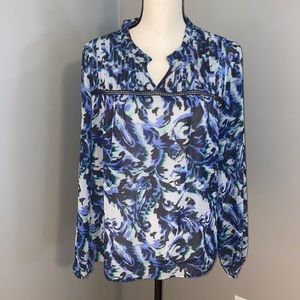 Loft Sheer Floral Long Sleeve Top